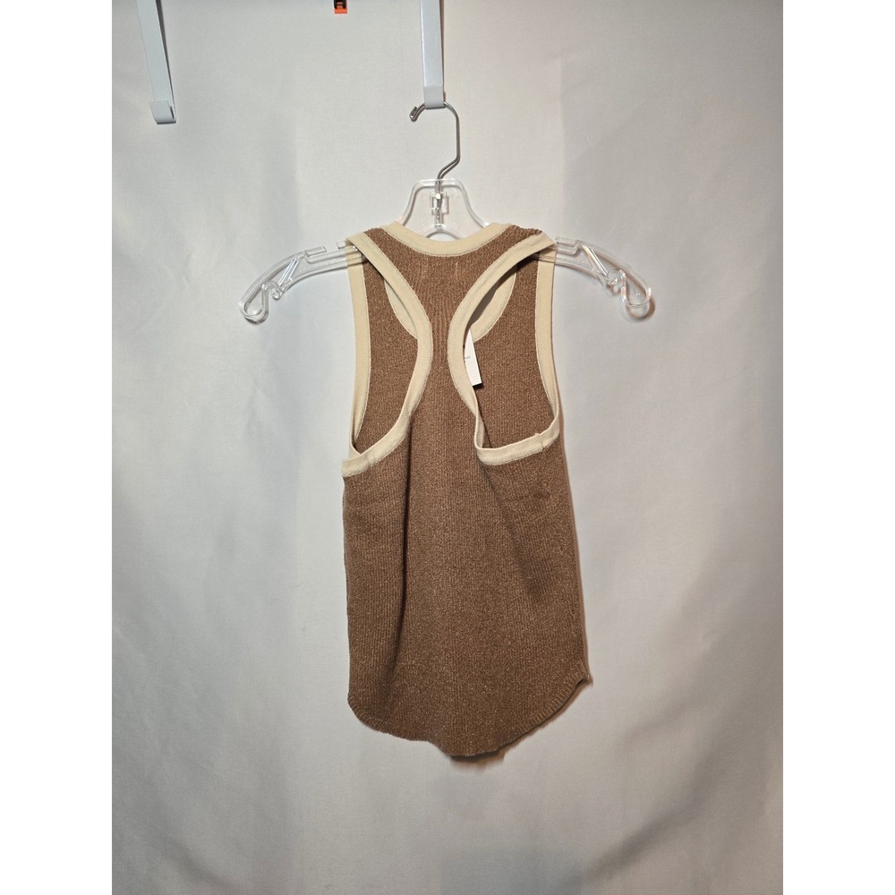 Cotton On Rib Cutaway Knit Tank Fawn Lurex Champagne Metallic Racerback Sm NWT - Picture 5 of 8